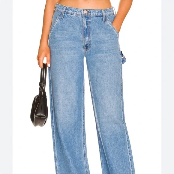 MOTHER The Fun Dip Utility Puddle Jeans Wide leg Sz 24 - Picture 3 of 14